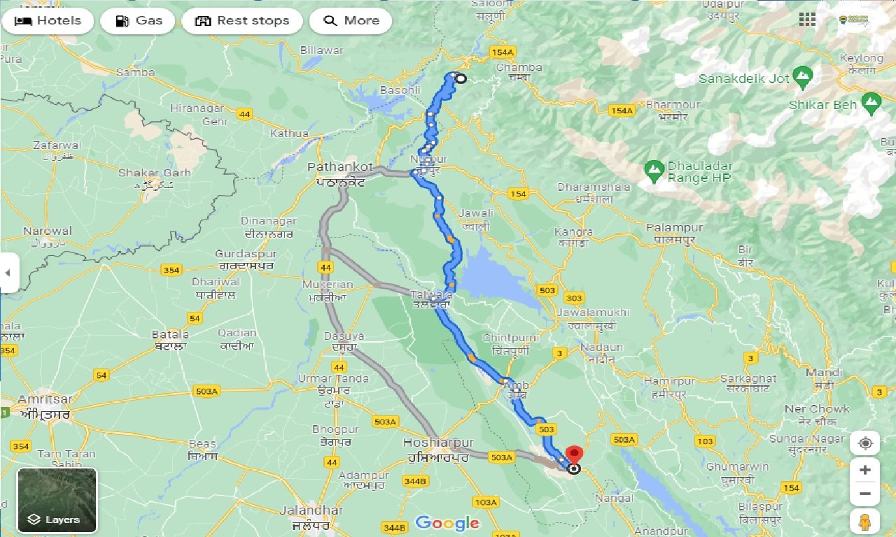 CarOnRentalsDalhousie To Una Taxi Round Trip Book Car On Rent