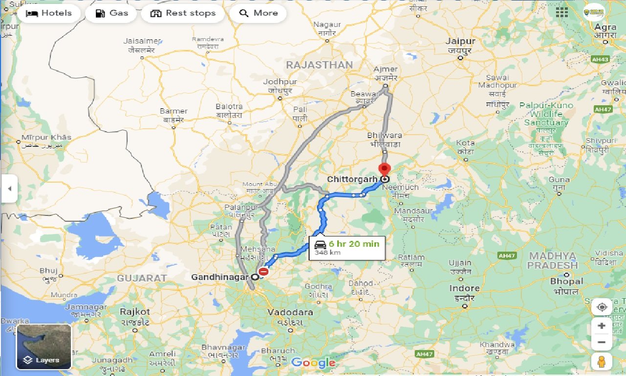 gandhinagar-to-chittorgarh-round-trip