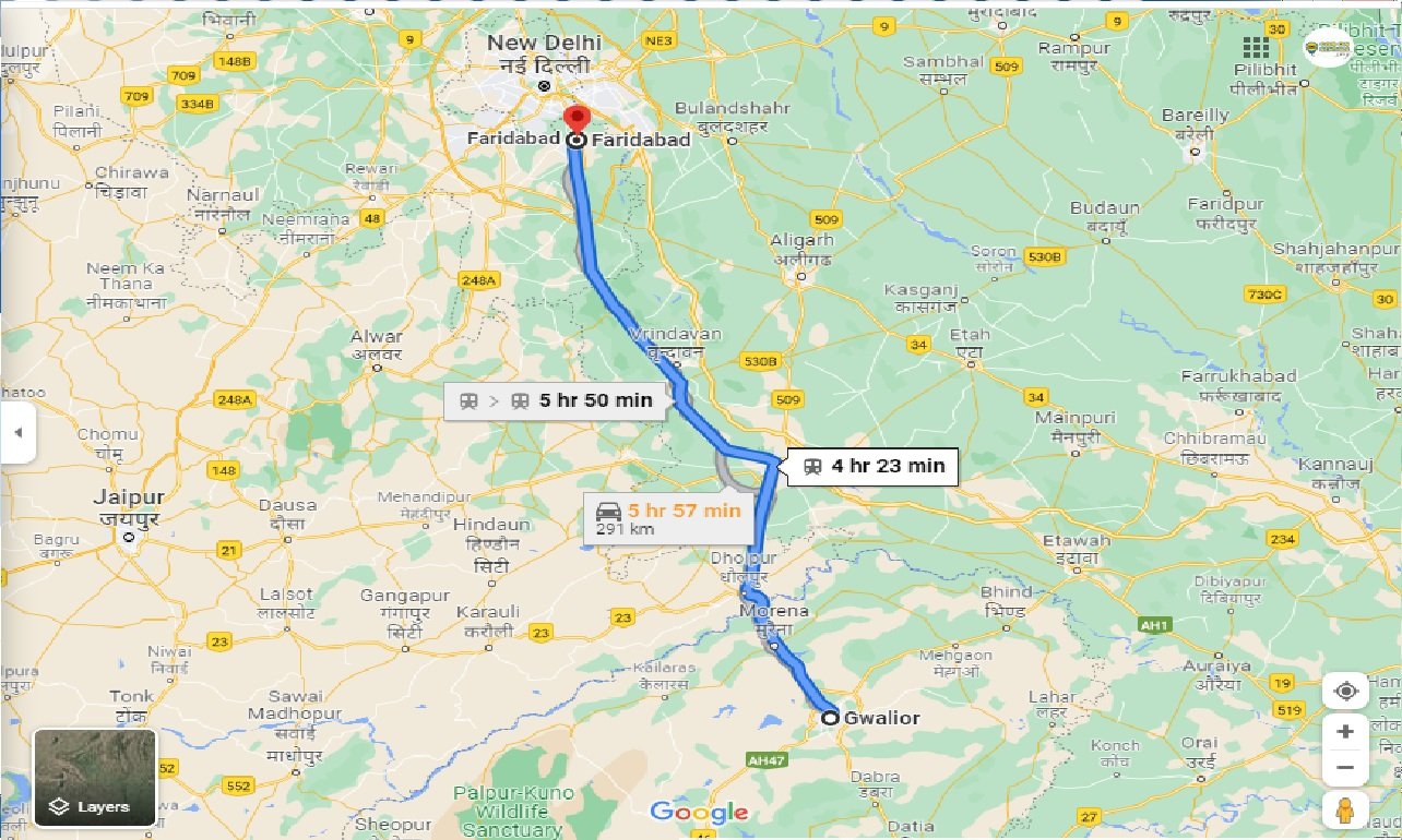 gwalior-to-faridabad-one-way