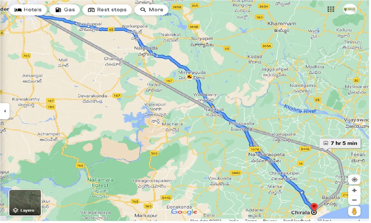 Chirala Distance From Hyderabad Caronrentals-Hyderabad To Chirala Round Trip | Book Car On Rent
