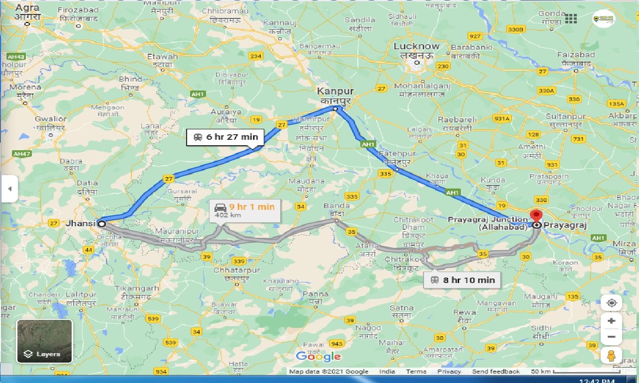 jhansi-to-Allahabad-one-way