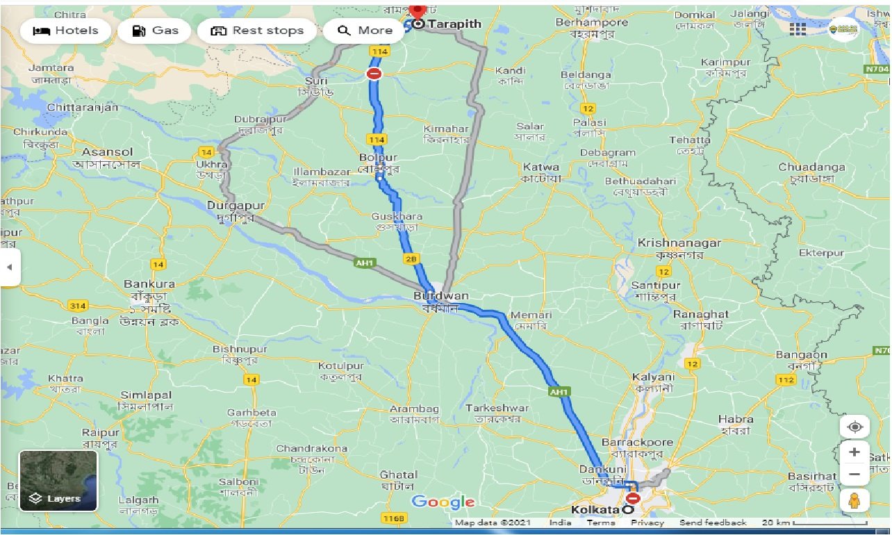 Kolkata To Tarapith Road Map Caronrentals-Kolkata To Tarapith Round Trip | Book Car On Rent