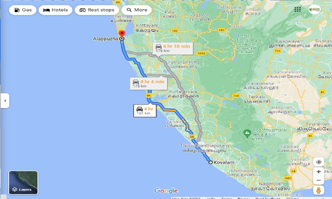 kovalam-to-alleppey-one-way