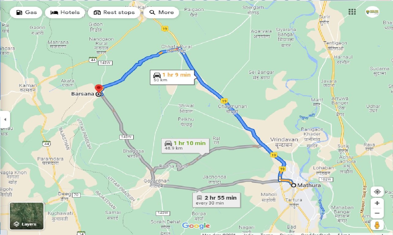 mathura-to-barsana-one-way
