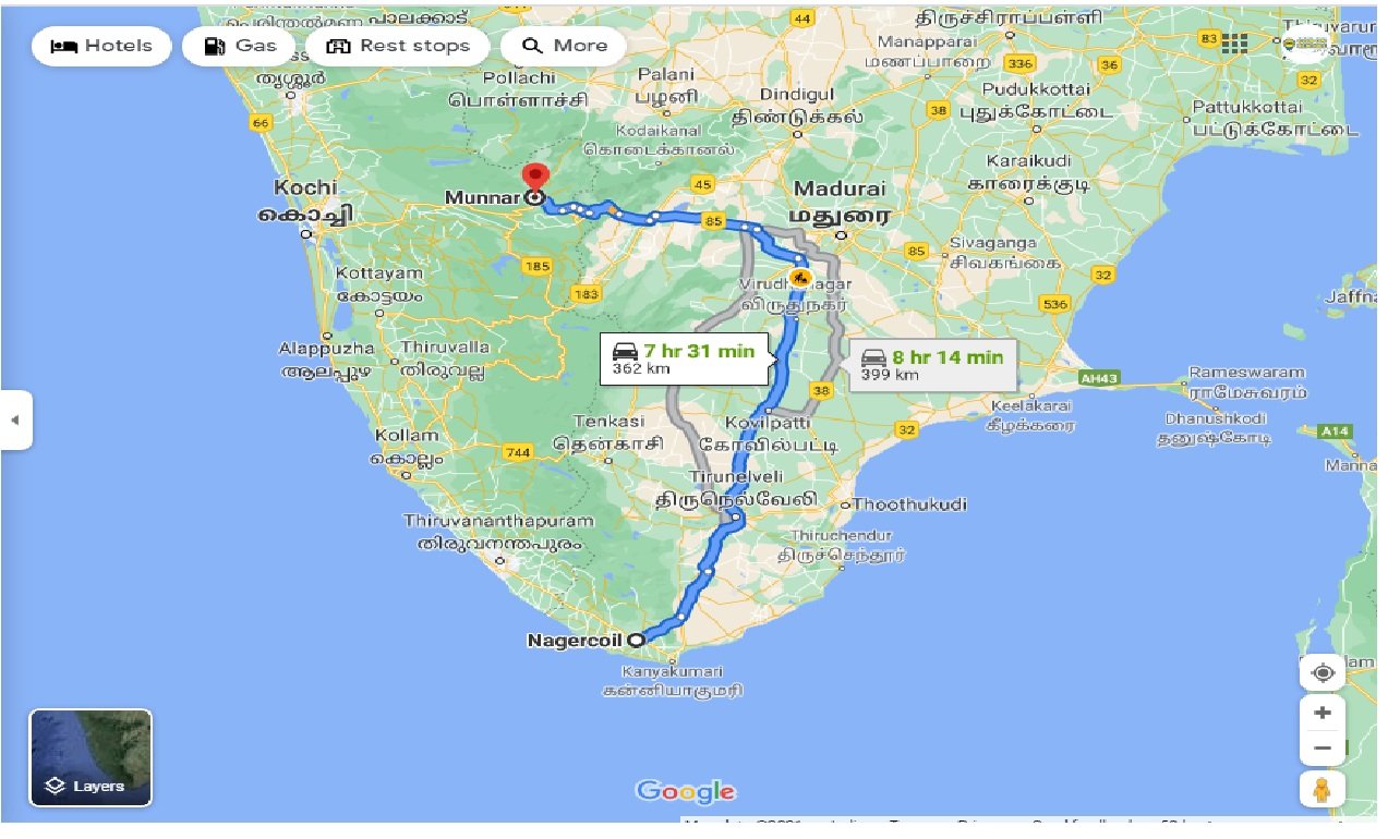 nagercoil-to-munnar-round-trip