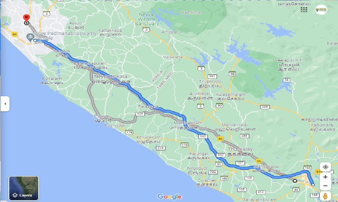 nagercoil-to-trivandrum-one-way