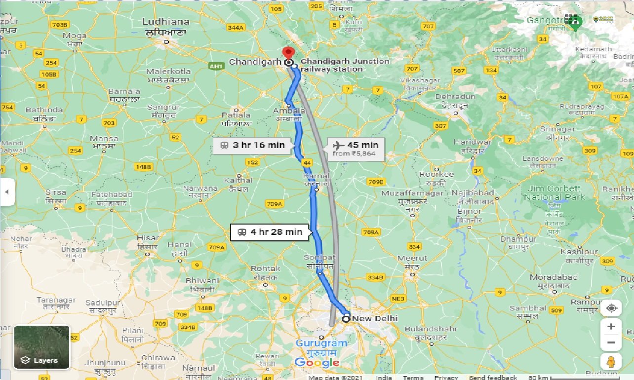 new-delhi-to-chandigarh-one-way