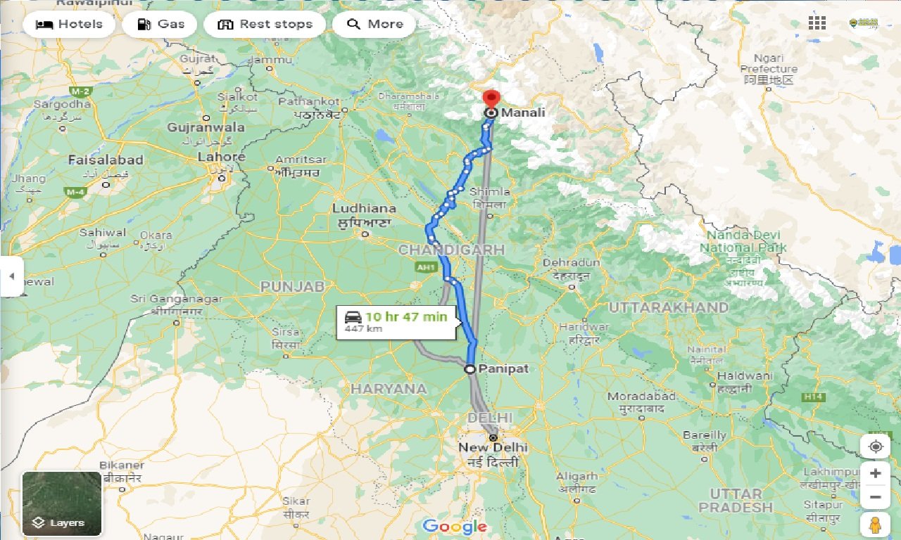 panipat-to-manali-round-trip
