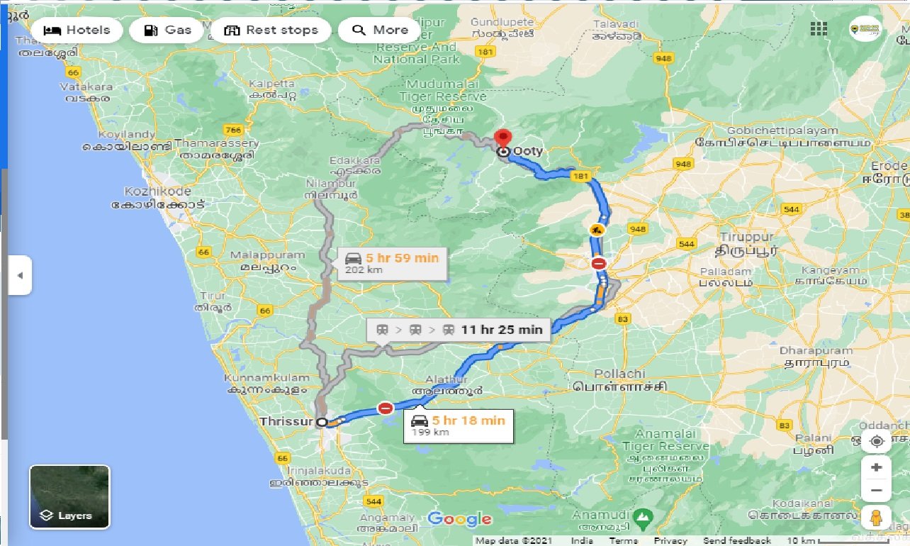 thrissur-to-ooty-one-way