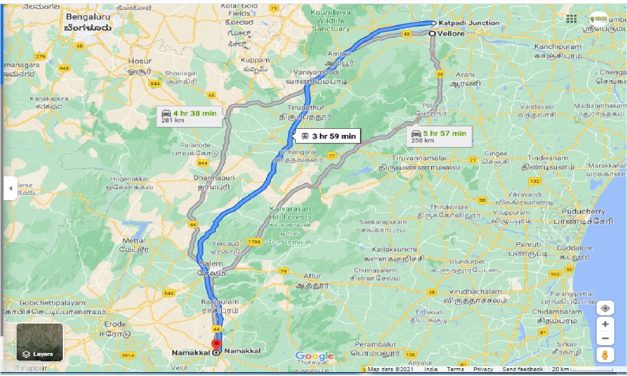 vellore-to-namakkal-one-way
