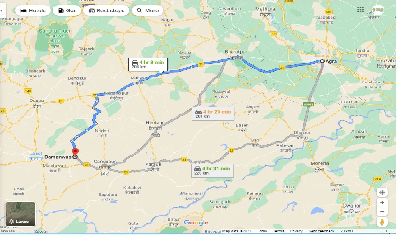 agra-to-bamanwas-one-way
