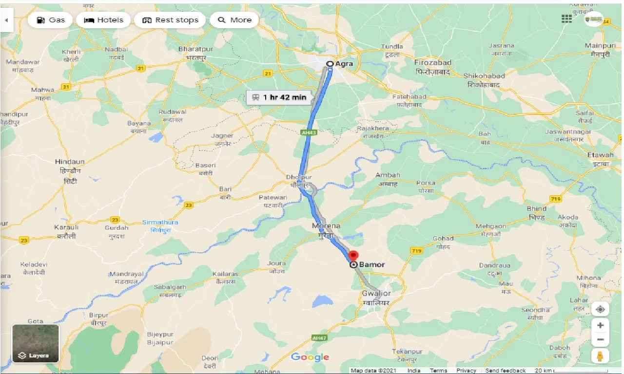 agra-to-bamor-one-way