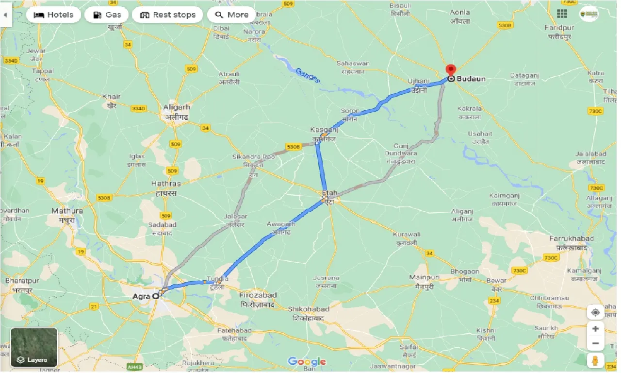 agra-to-budaun-one-way