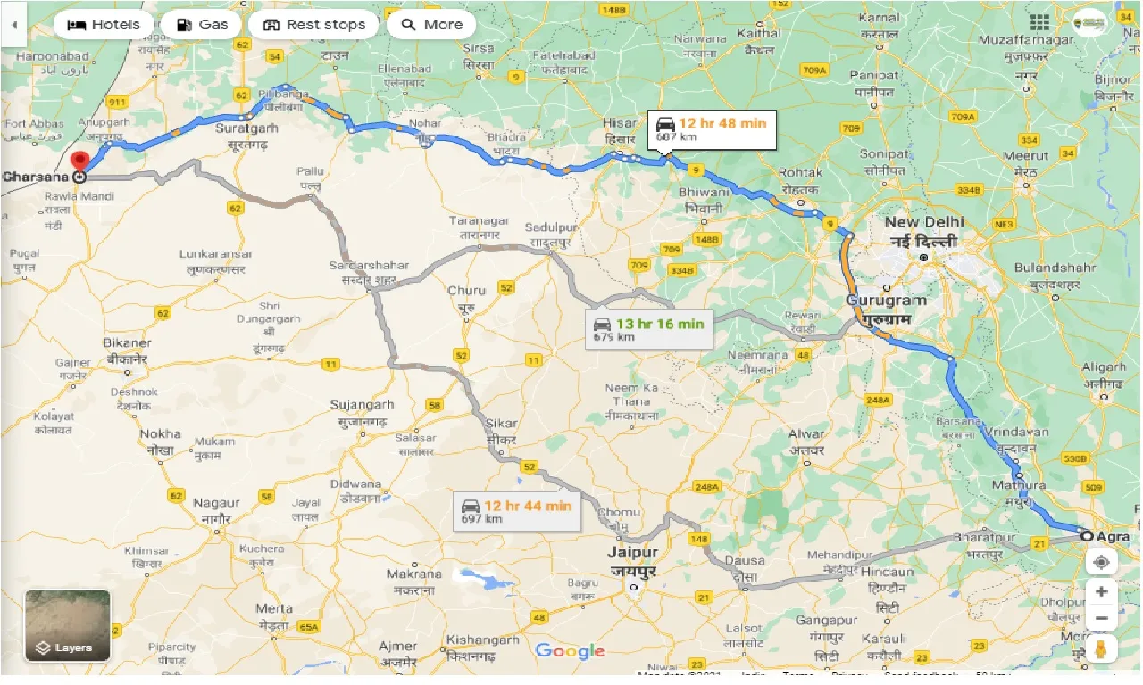 agra-to-gharsana-taxi