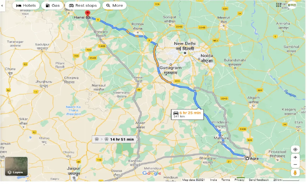 agra-to-hansi-taxi