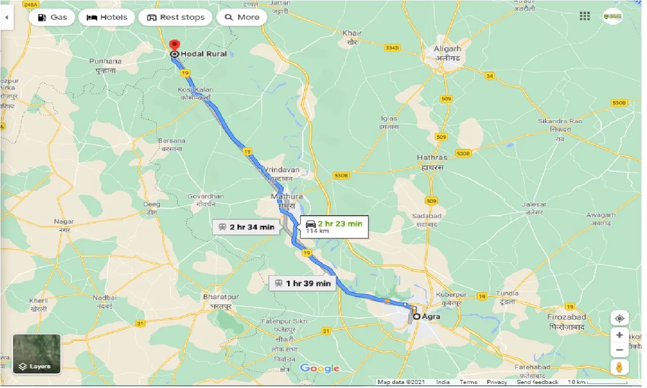 agra-to-hodal-taxi