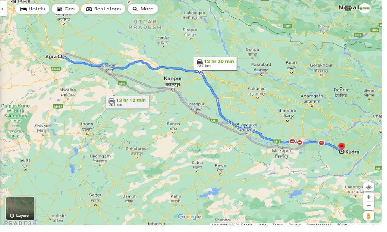 agra-to-kudra-one-way