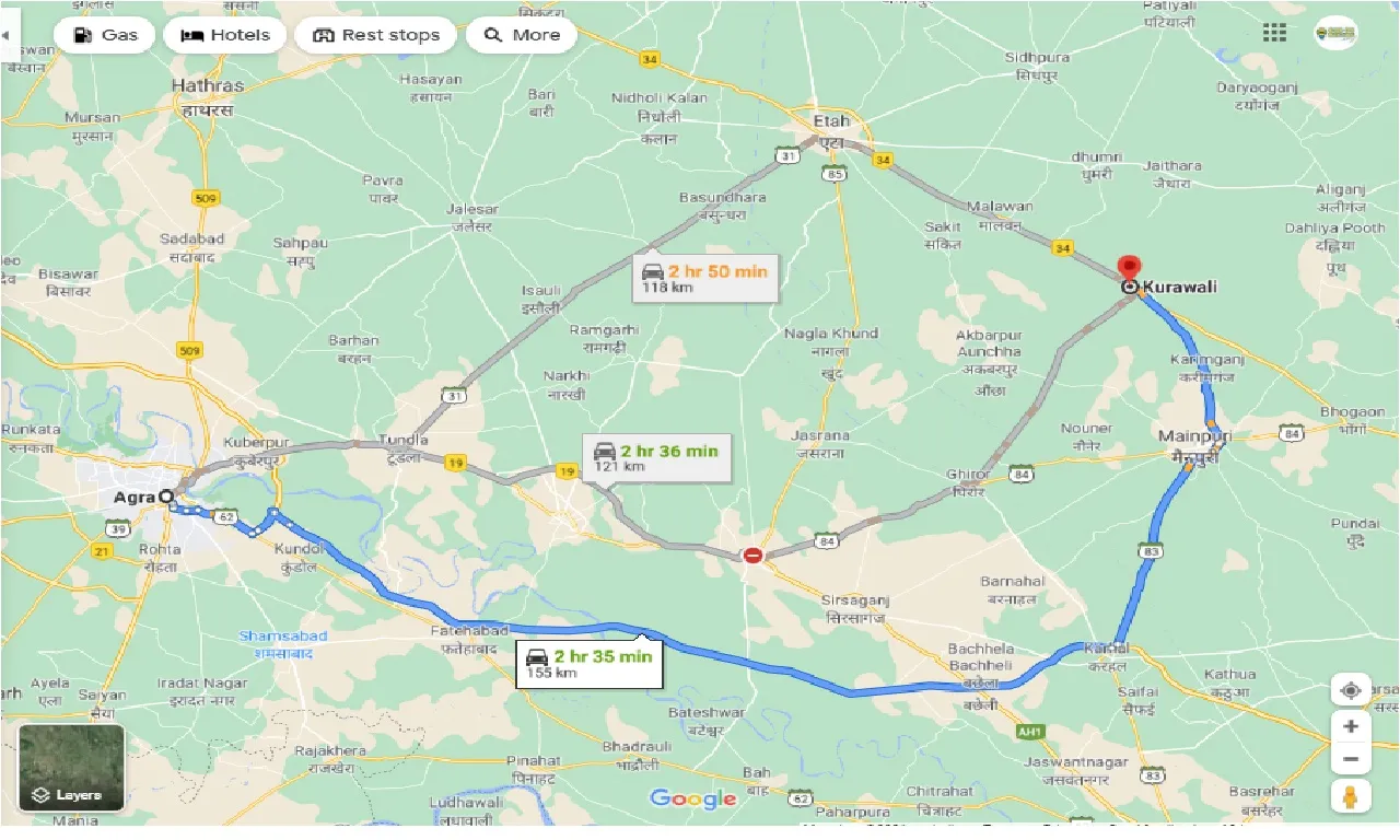 agra-to-kurawali-one-way