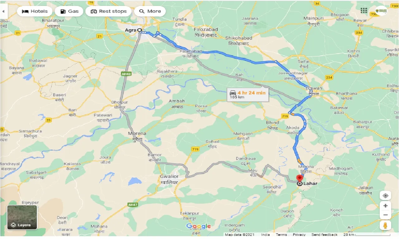 agra-to-lahar-taxi