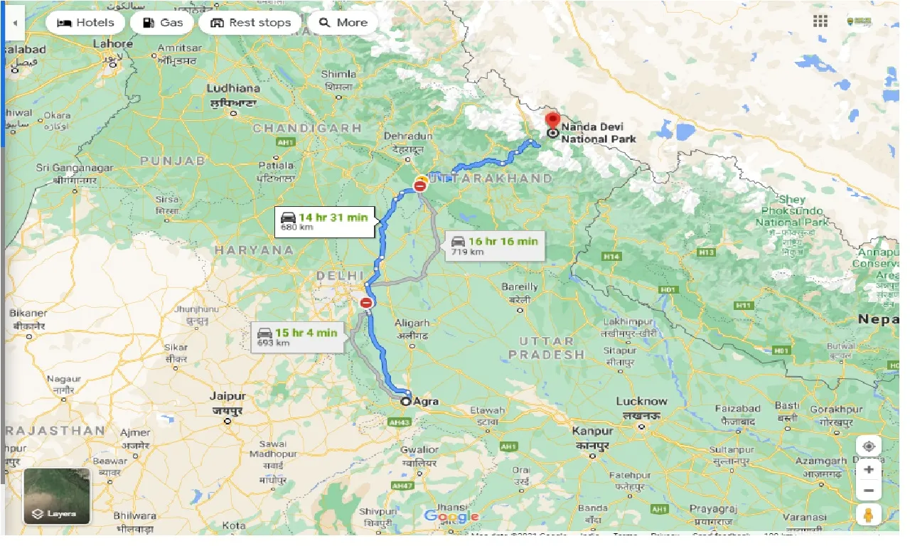 agra-to-nanda-devi-national-park-taxi