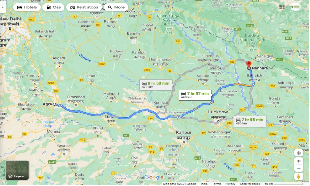 agra-to-nanpara-taxi