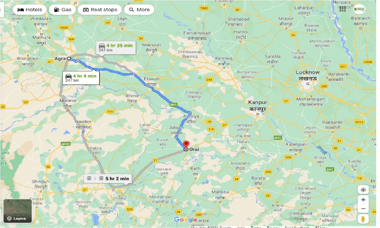 agra-to-orai-one-way