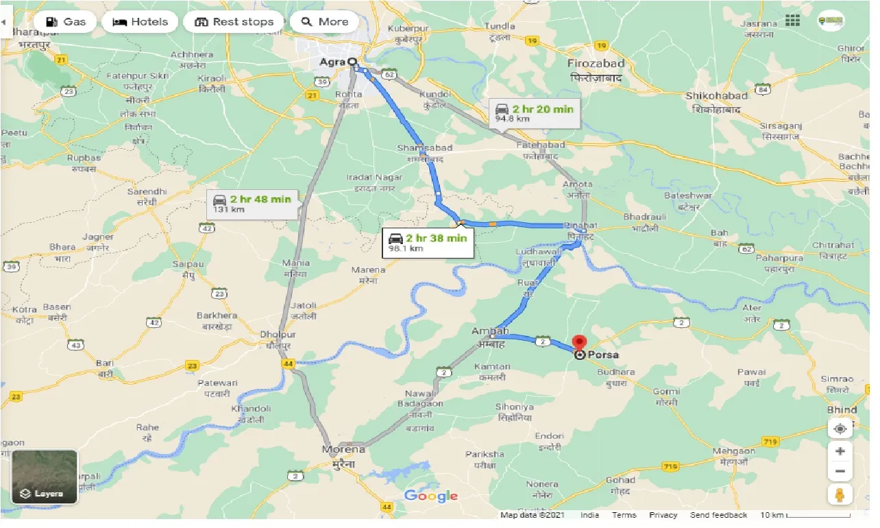 agra-to-porsa-taxi