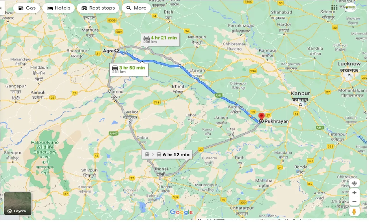 agra-to-pukhrayan-taxi