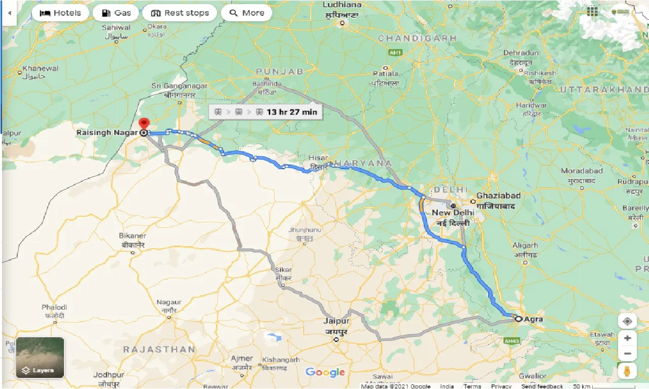 agra-to-raisingh-nagar-one-way