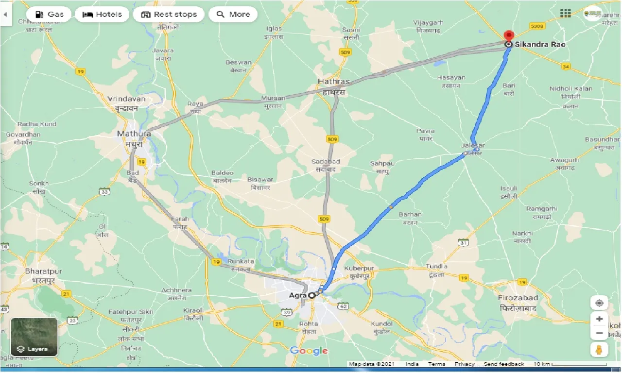 agra-to-sikandra-rao-one-way