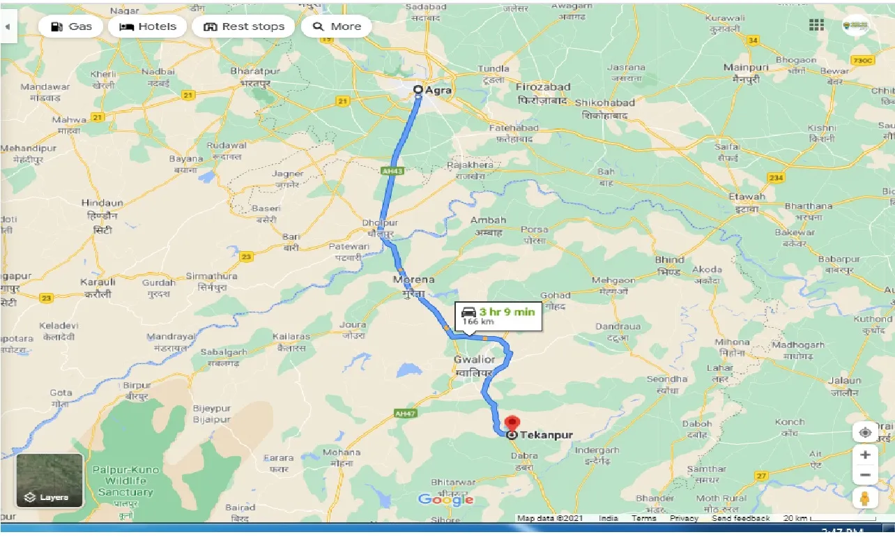 agra-to-tekanpur-one-way