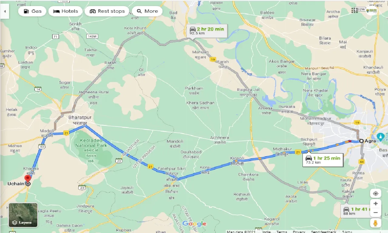 agra-to-uchain-taxi