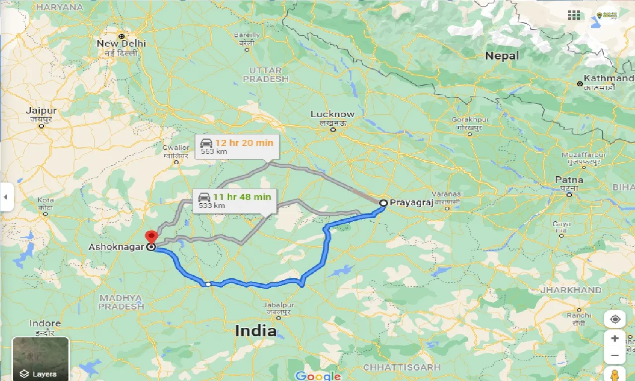 allahabad-to-ashoknagar-taxi