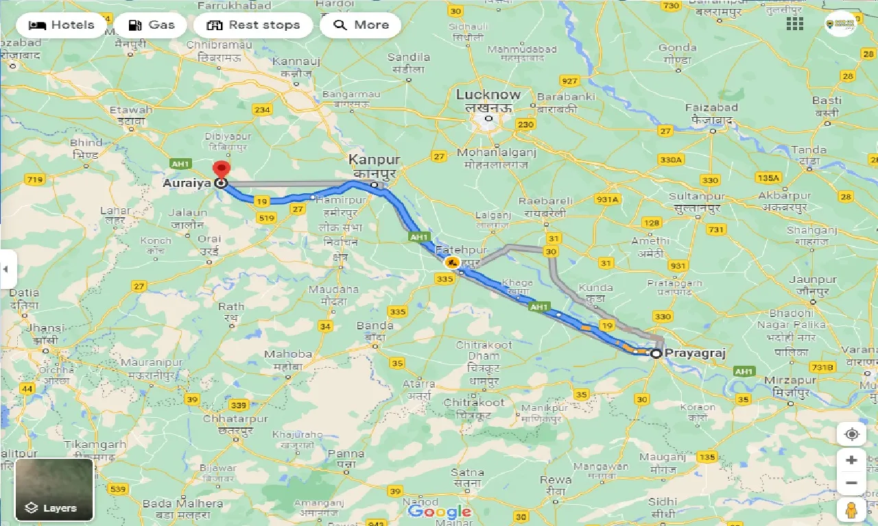 allahabad-to-auraiya-one-way