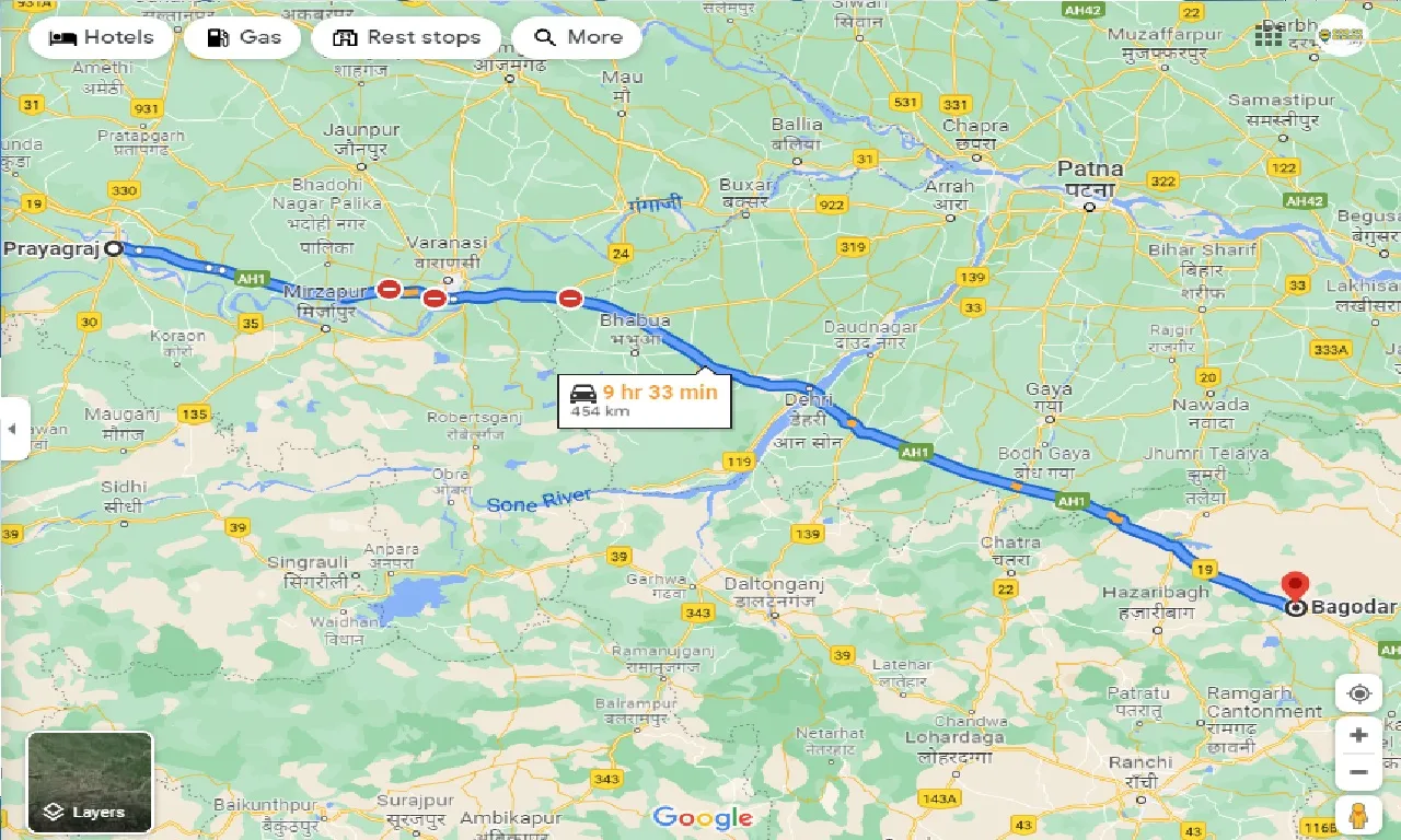 allahabad-to-bagodar-taxi