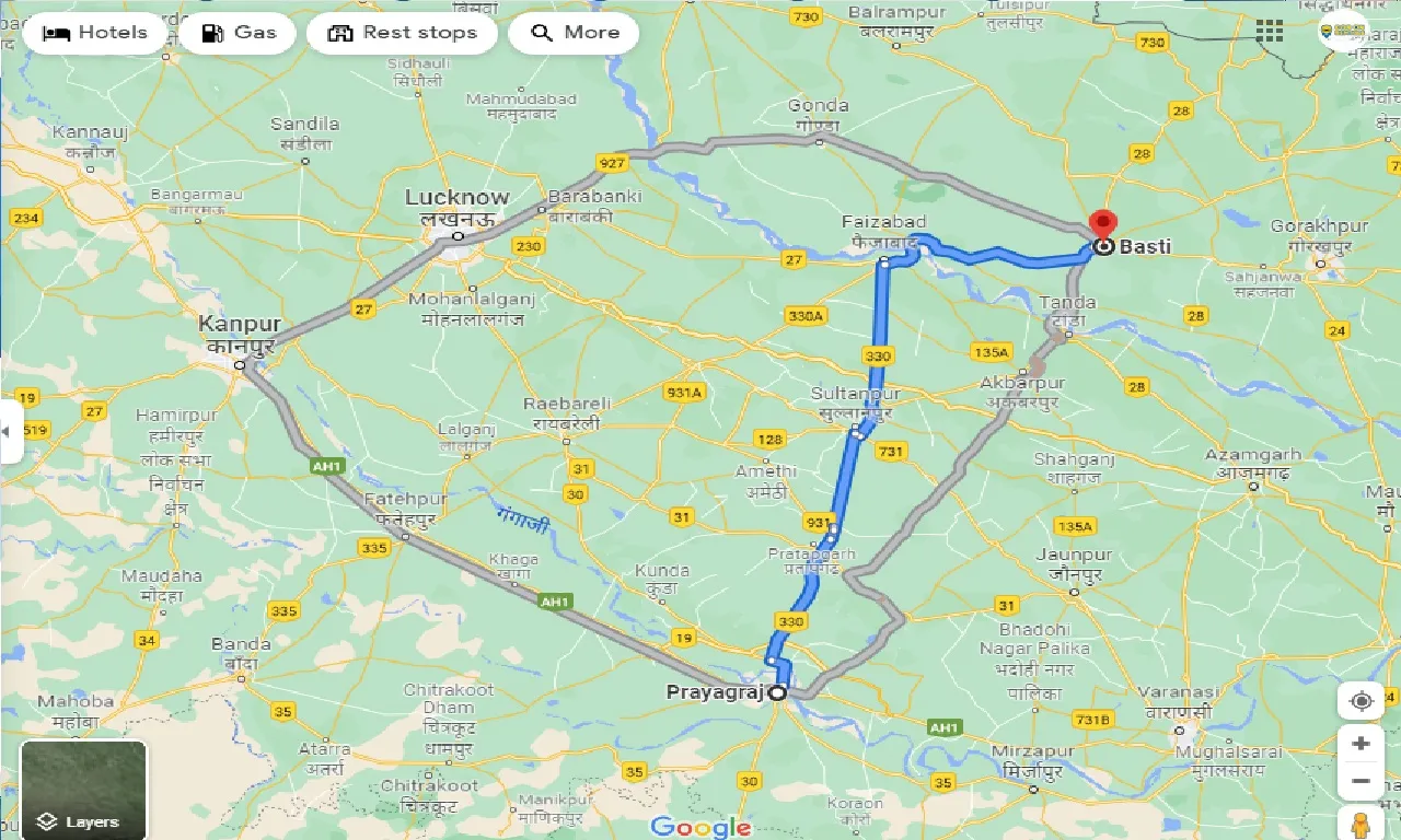 allahabad-to-basti-one-way