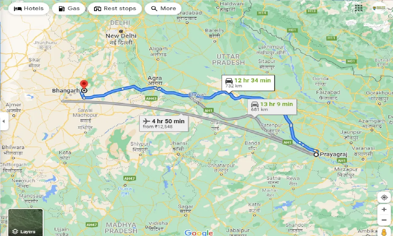 allahabad-to-bhangarh-taxi
