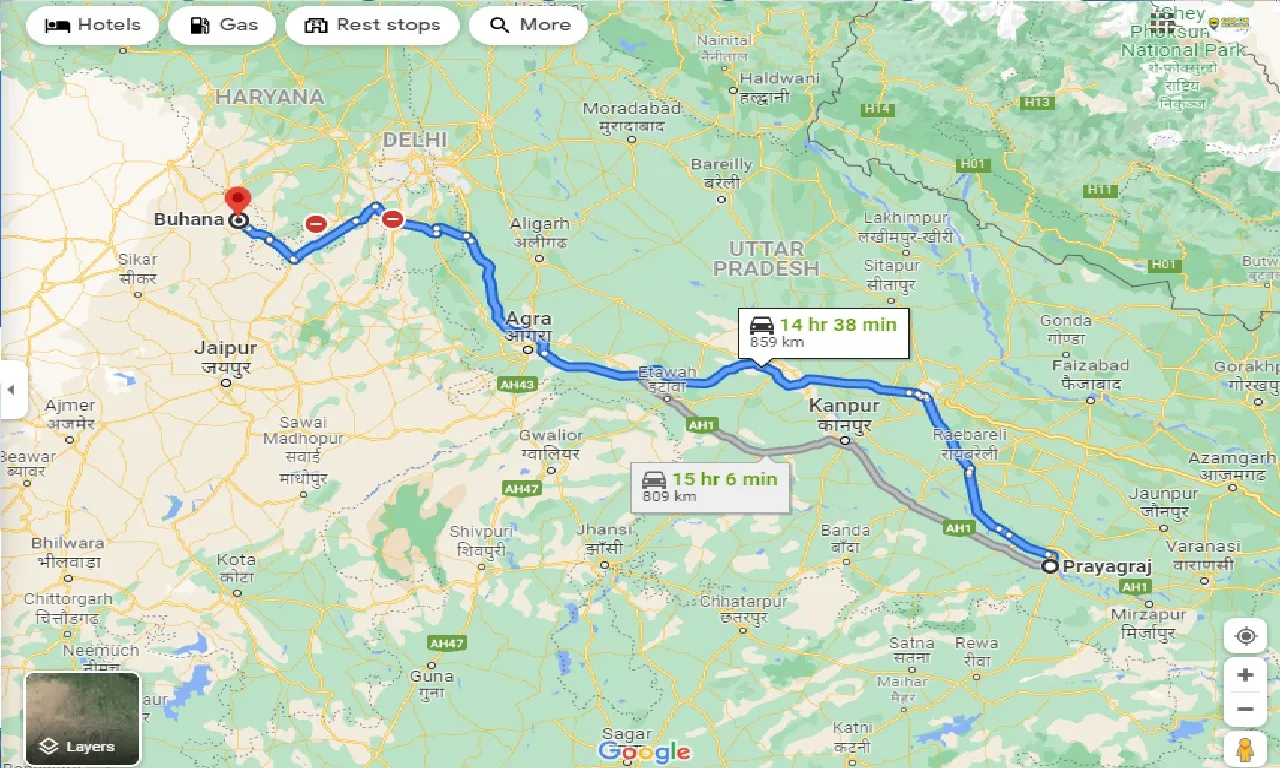 allahabad-to-buhana-one-way