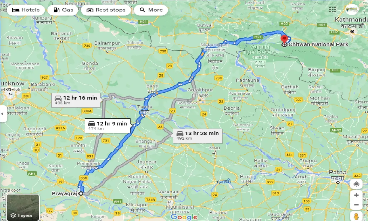 allahabad-to-chitwan-national-park-one-way