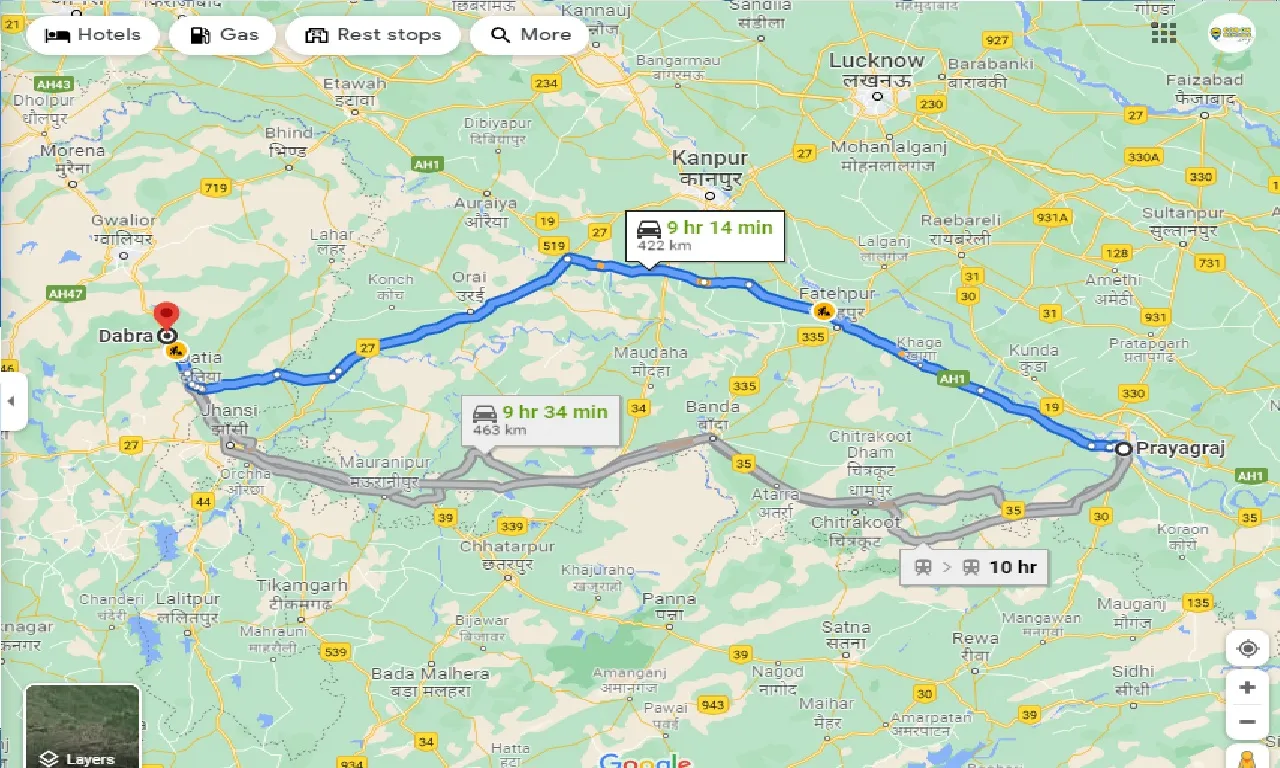 allahabad-to-dabra-taxi