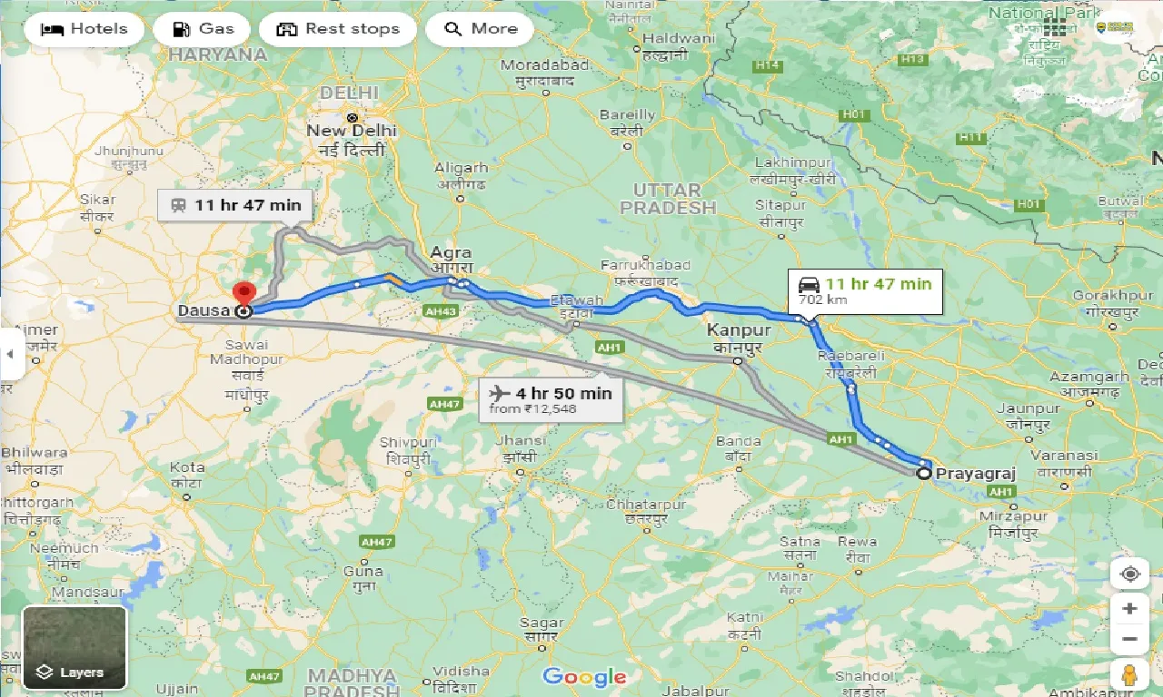 allahabad-to-dausa-one-way