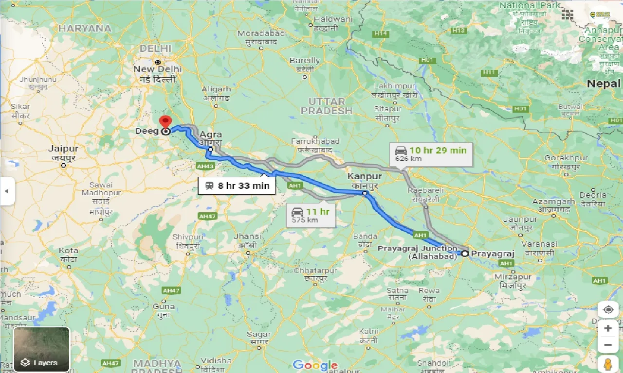 allahabad-to-deeg-one-way