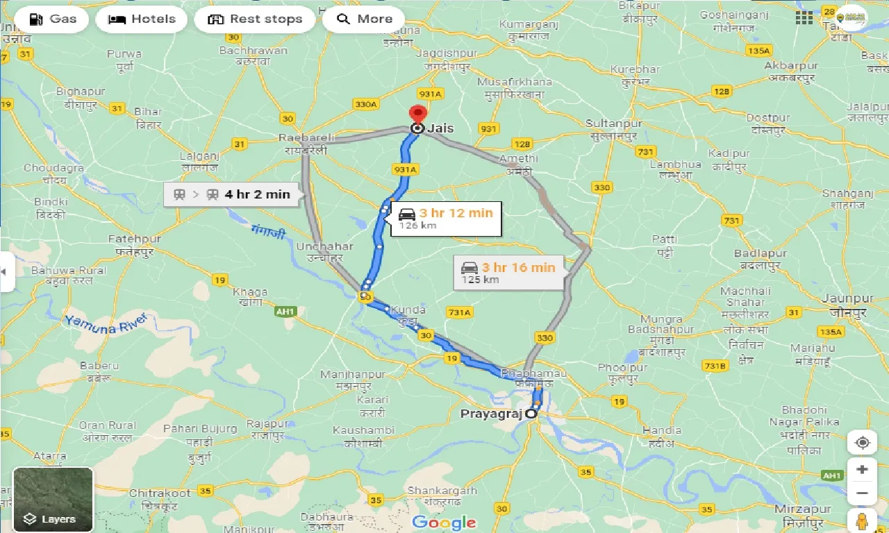 allahabad-to-jais-one-way