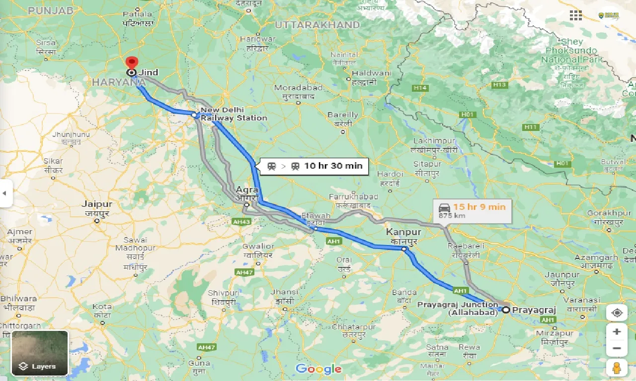 allahabad-to-jind-taxi