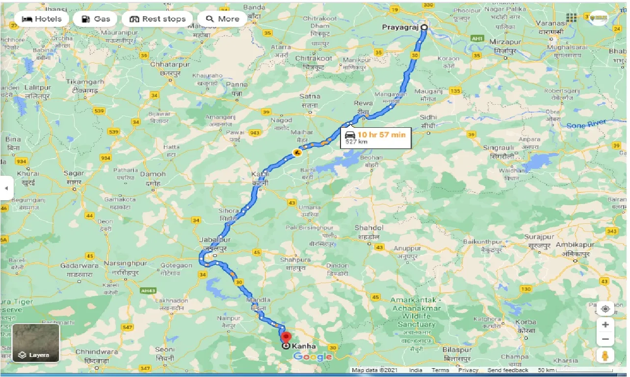 allahabad-to-kanha-national-park-one-way