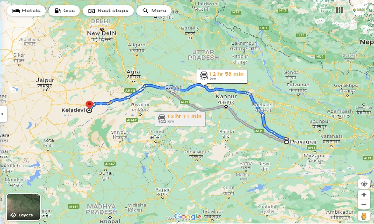 allahabad-to-keladevi-one-way