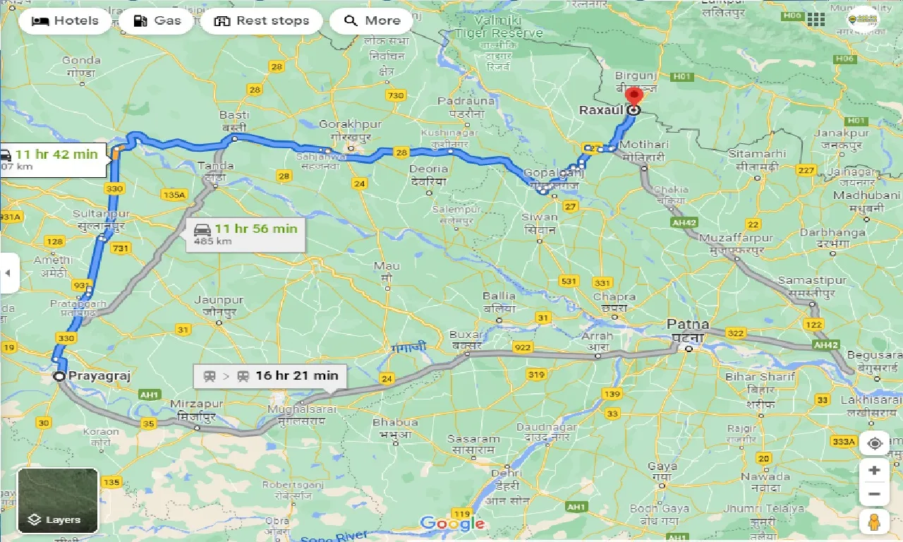 allahabad-to-raxul-one-way