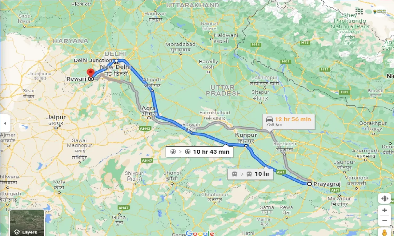 allahabad-to-rewari-taxi