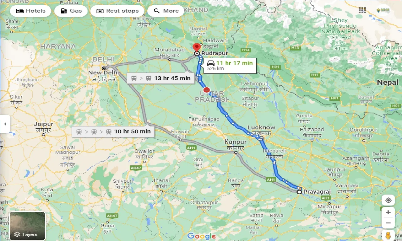 allahabad-to-rudrapur-one-way