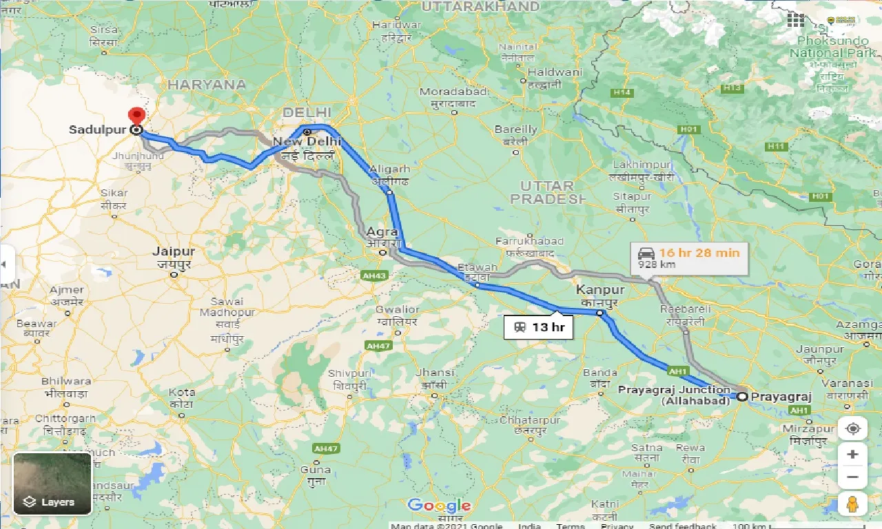 allahabad-to-sadulpur-taxi